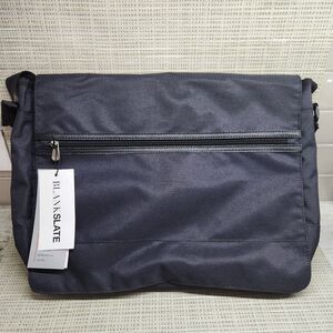Blankslate Messenger Laptop Bag Solo New York Navy Blue NWT